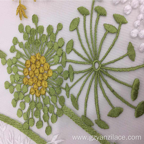 Sunflower Lace Embroidery Fabirc for clothing